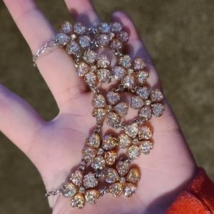 Pink Glitter  Flower Necklace.   BUNDLE ONLY.